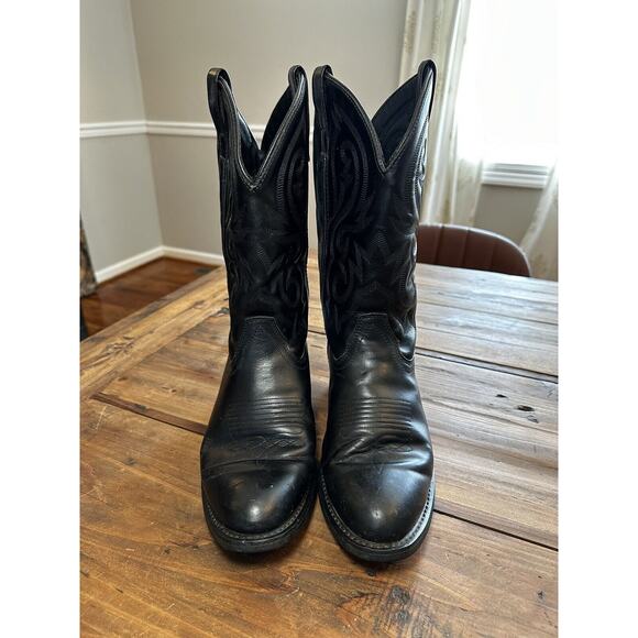 Cody James Men's Cowboy Boots Black Leather Size 9EE CJ4240 R Toe Oil Resistant - Picture 4 of 10